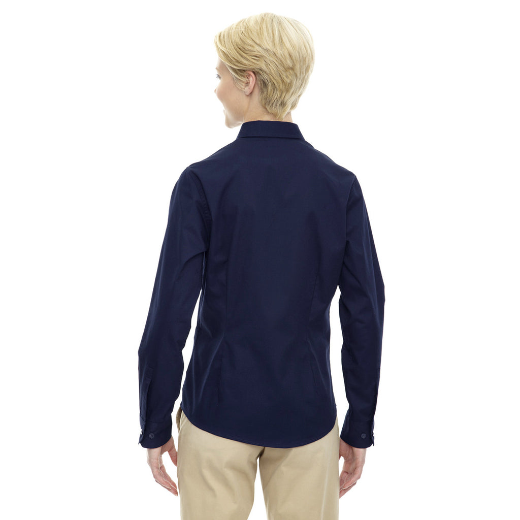 Core 365 Women's Classic Navy Operate Long-Sleeve Twill Shirt