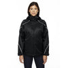 North End Women's Black Angle 3-In-1 Jacket with Bonded Fleece Liner