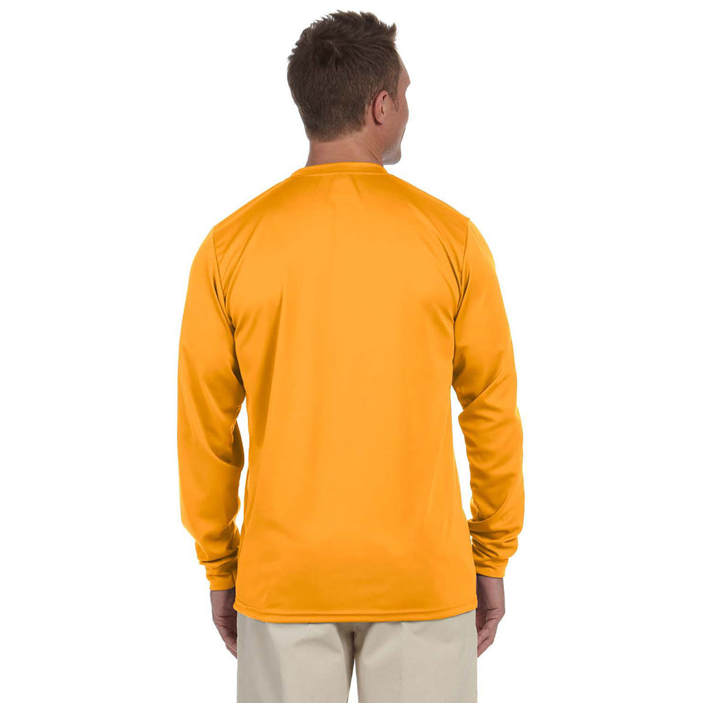 Augusta Sportswear Men's Gold Wicking Long-Sleeve T-Shirt