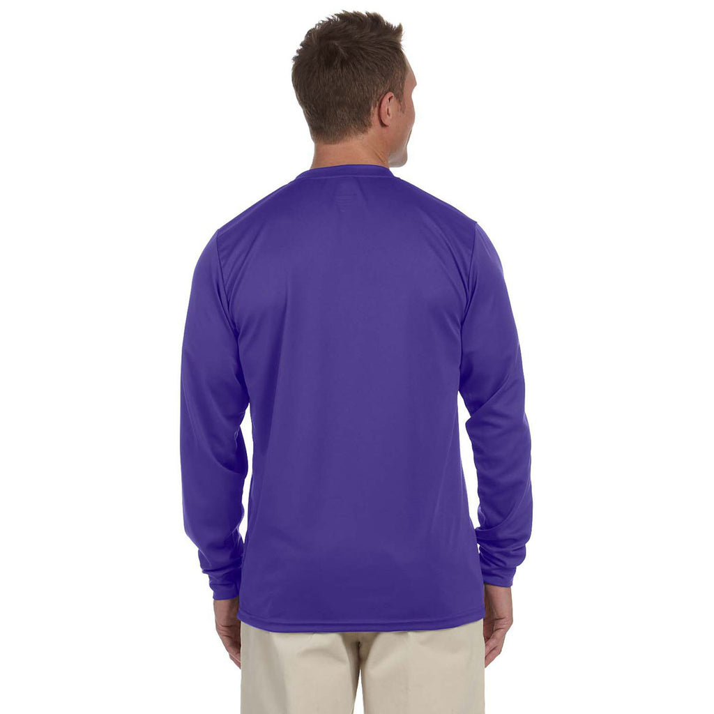 Augusta Sportswear Men's Purple Wicking Long-Sleeve T-Shirt