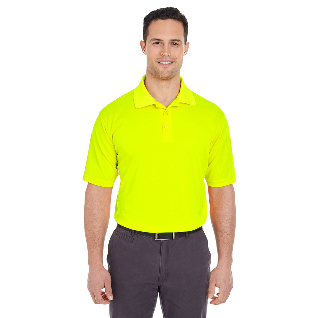 UltraClub Men's Bright Yellow Cool & Dry Mesh Pique Polo