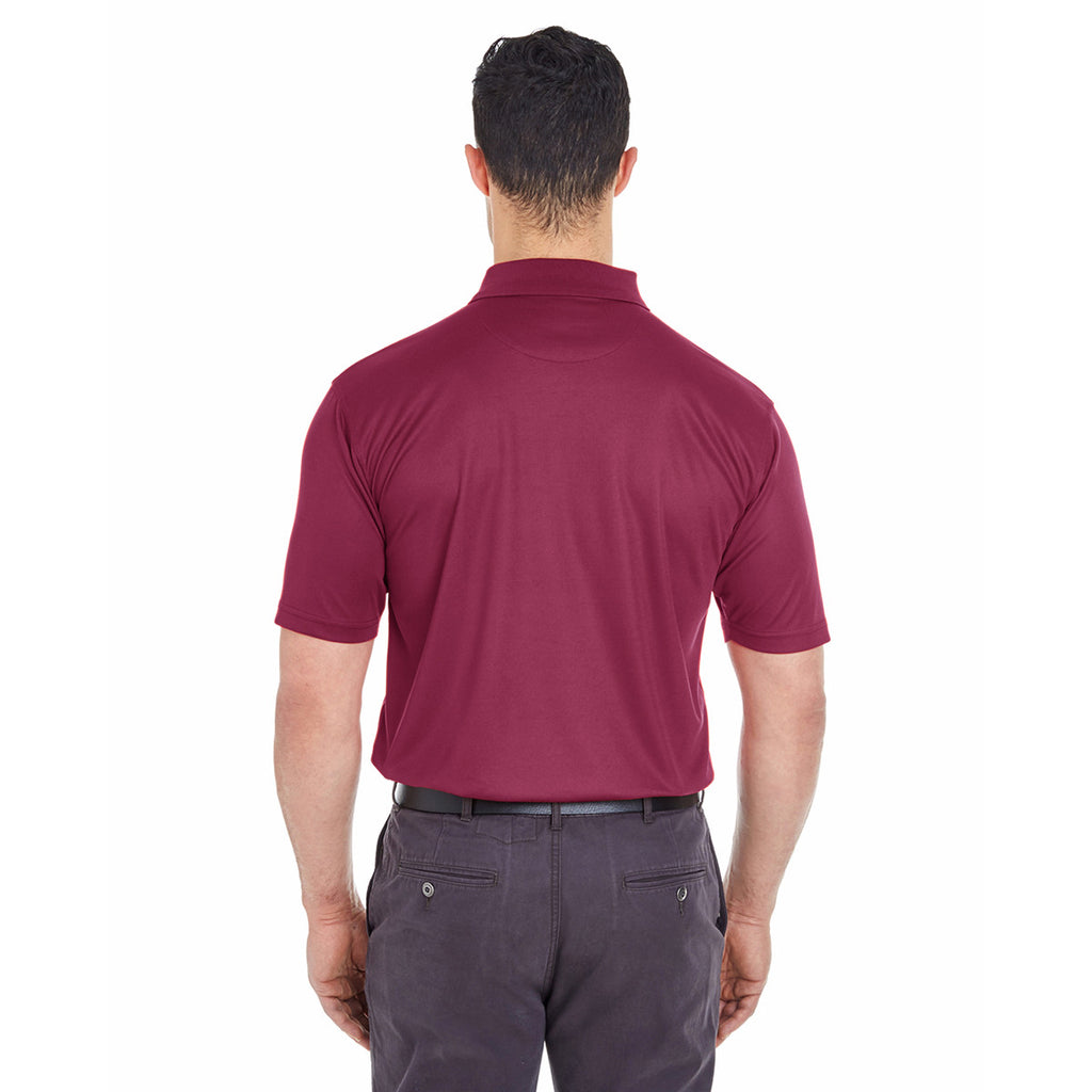 UltraClub Men's Maroon Cool & Dry Mesh Pique Polo