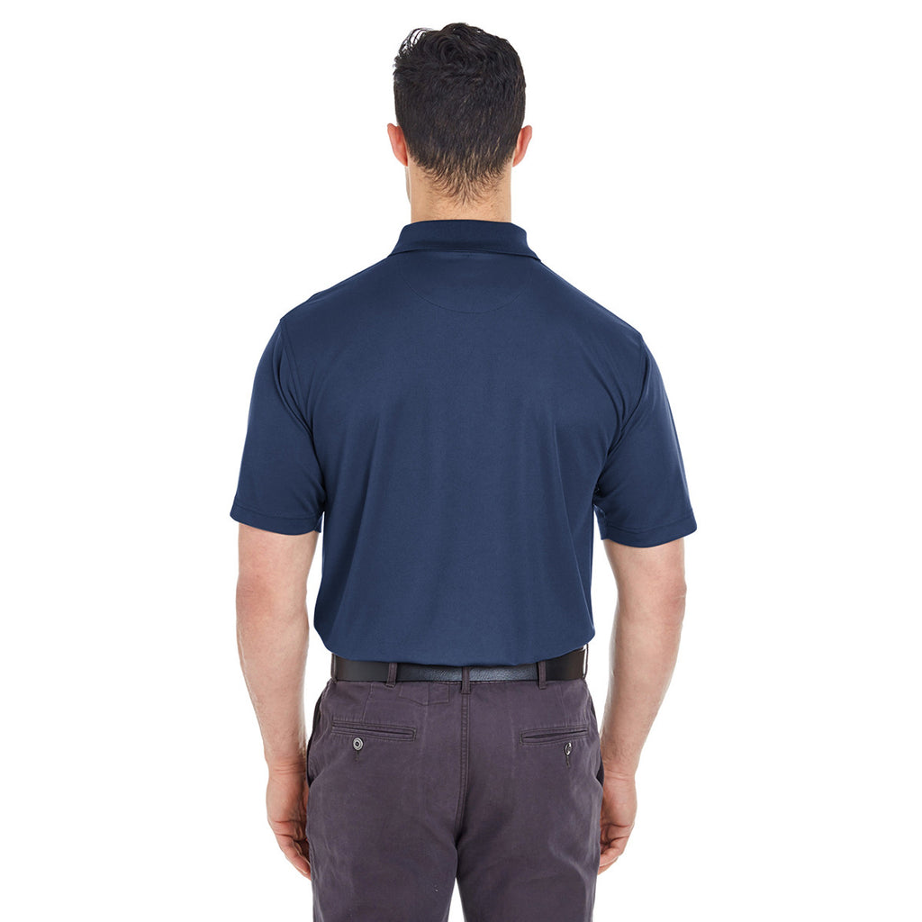 UltraClub Men's Navy Cool & Dry Mesh Pique Polo