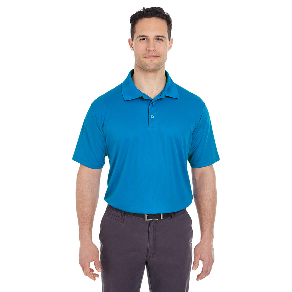 UltraClub Men's Pacific Blue Cool & Dry Mesh Pique Polo