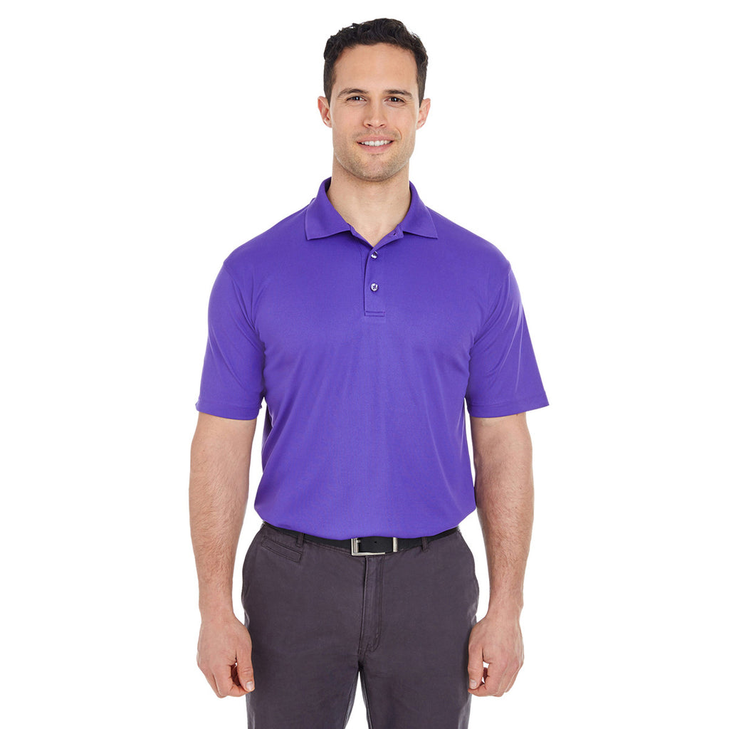 UltraClub Men's Purple Cool & Dry Mesh Pique Polo