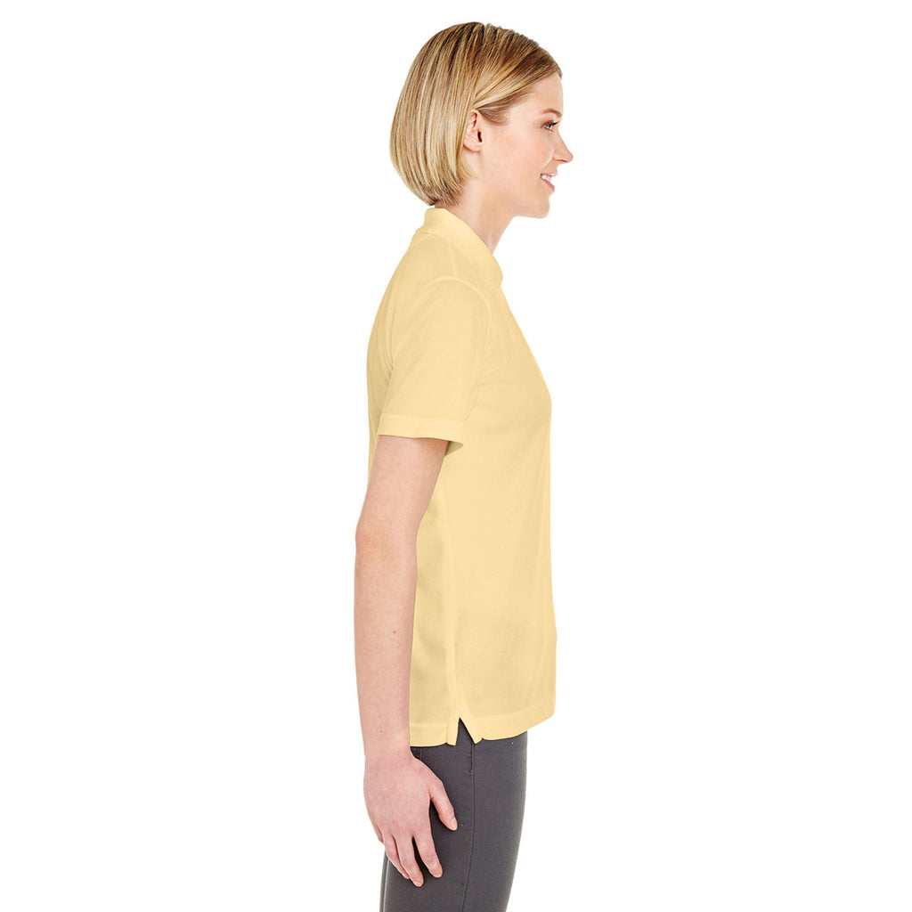 UltraClub Women's Yellow Haze Cool & Dry Mesh Pique Polo