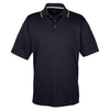 UltraClub Men's Black/Stone Cool & Dry Sport Two-Tone Polo