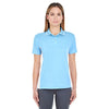 UltraClub Women's Columbia Blue/White Cool & Dry Sport Two-Tone Polo