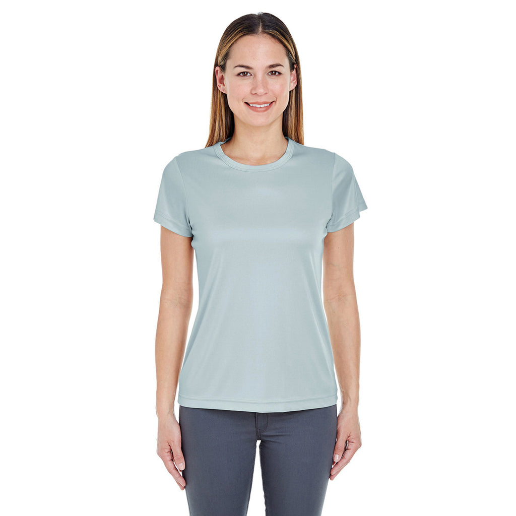 UltraClub Women's Grey Cool & Dry Sport Performance Interlock T-Shirt