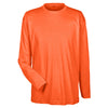 UltraClub Men's Bright Orange Cool & Dry Sport Long-Sleeve Performance Interlock T-Shirt