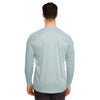 UltraClub Men's Grey Cool & Dry Sport Long-Sleeve Performance Interlock T-Shirt