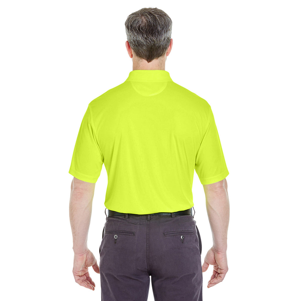 UltraClub Men's Bright Yellow Cool & Dry Sport Performance Interlock Polo