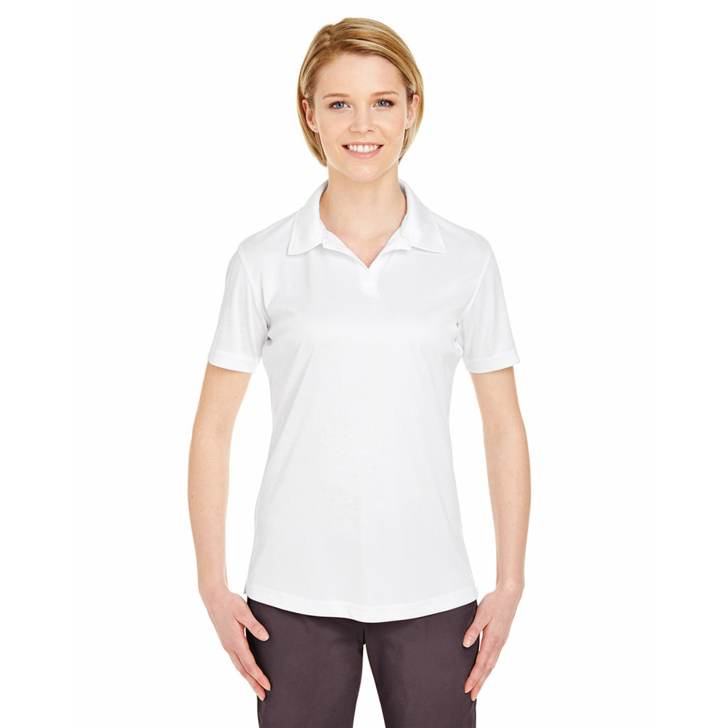 UltraClub Women's White Cool & Dry Sport Performance Interlock Polo