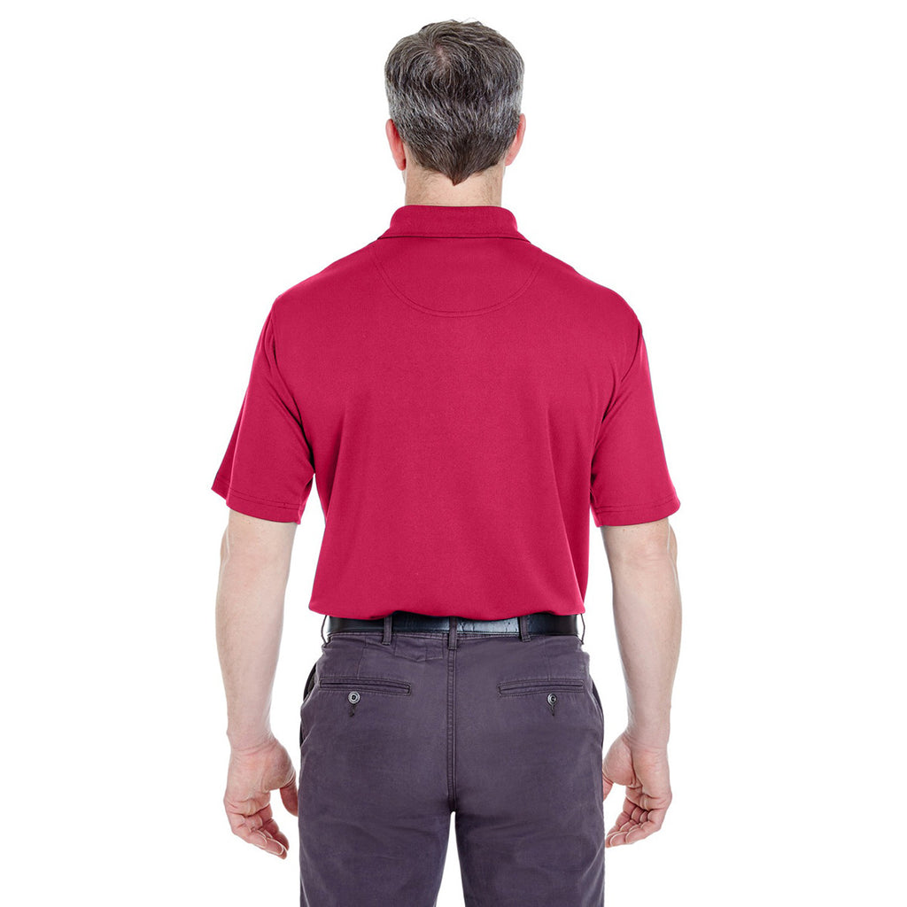 UltraClub Men's Cardinal Cool & Dry Stain-Release Performance Polo