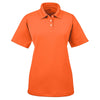 UltraClub Women's Orange Cool & Dry Stain-Release Performance Polo