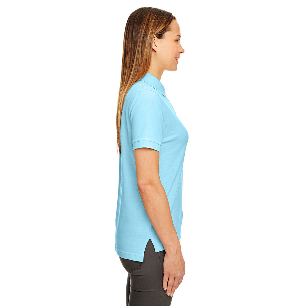 UltraClub Women's Baby Blue Classic Pique Polo