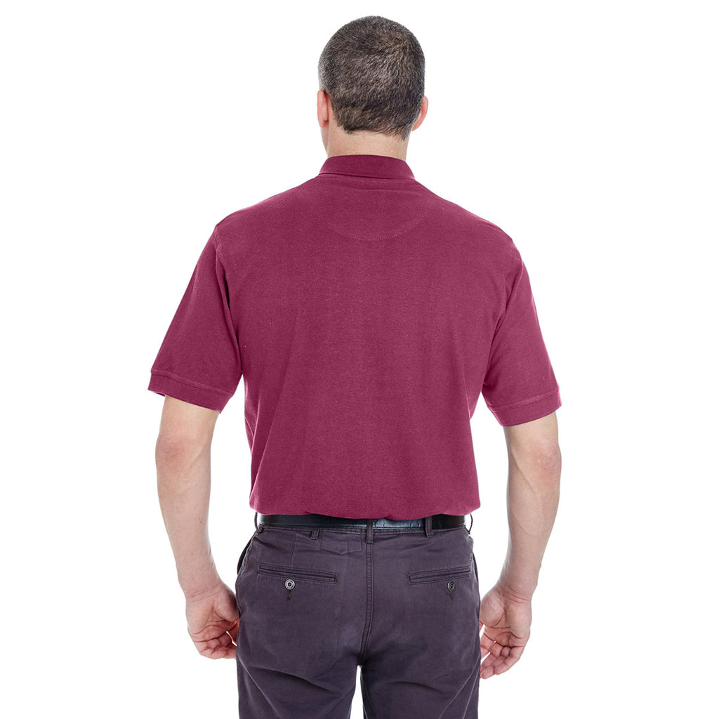 UltraClub Men's Burgundy Classic Pique Polo