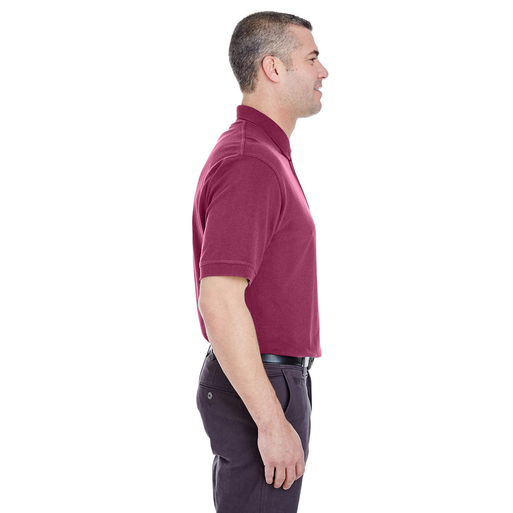 UltraClub Men's Burgundy Classic Pique Polo