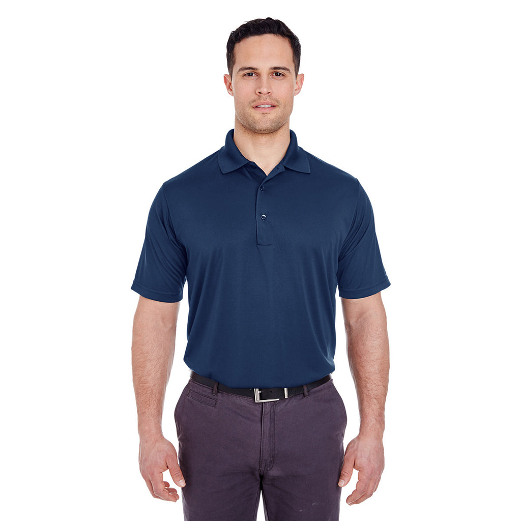 UltraClub Men's Navy Cool & Dry 8 Star Elite Performance Interlock Polo