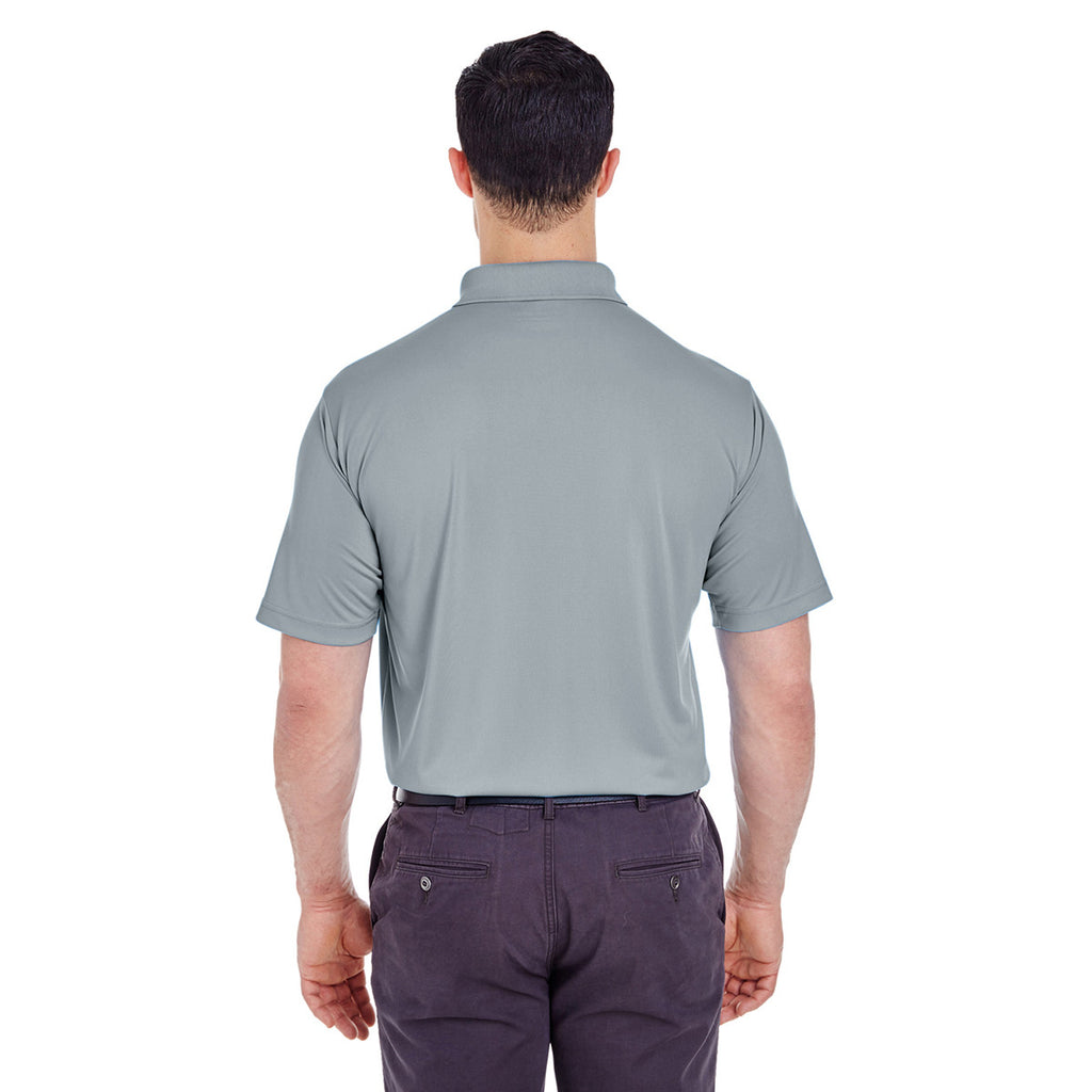 UltraClub Men's Silver Cool & Dry 8 Star Elite Performance Interlock Polo