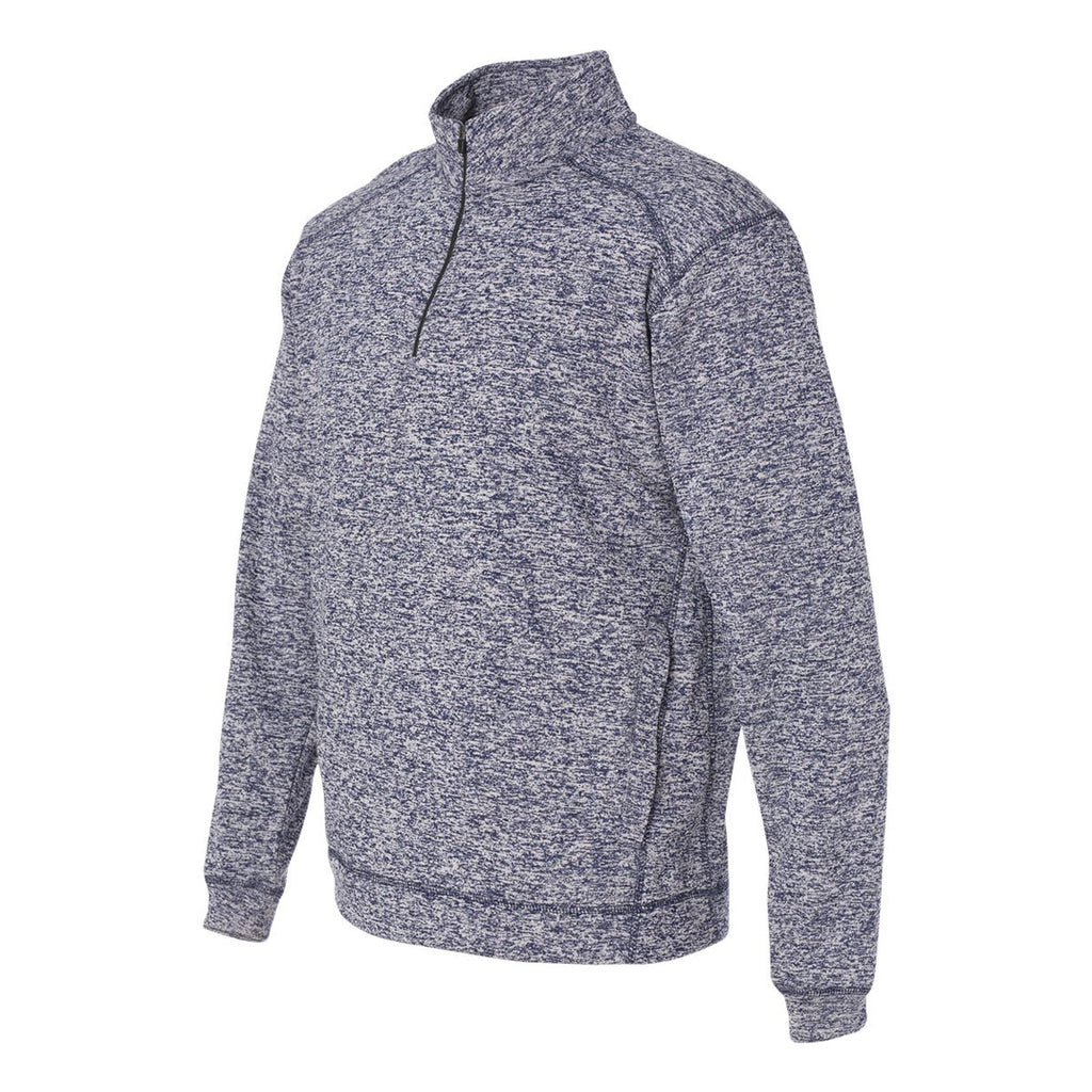 J. America Men's Navy Fleck Cosmic Fleece Quarter-Zip Pullover Sweatshirt