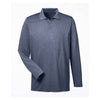 UltraClub Men's Navy Heather Cool & Dry Heathered Performance Quarter-Zip