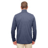 UltraClub Men's Navy Heather Cool & Dry Heathered Performance Quarter-Zip