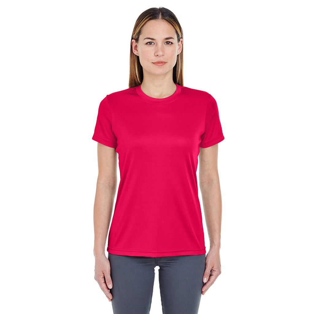 UltraClub Women's Red Cool & Dry Basic Performance T-Shirt