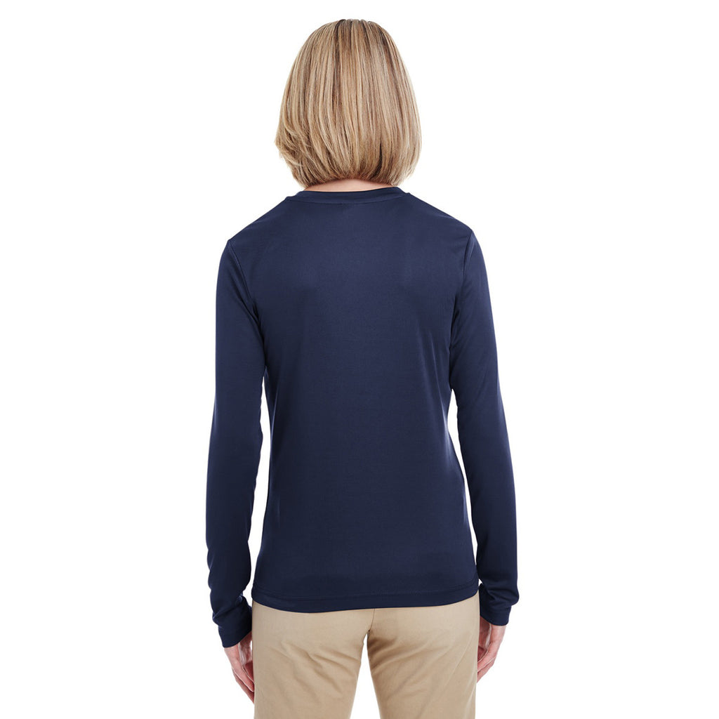 UltraClub Women's Navy Cool & Dry Performance Long-Sleeve Top