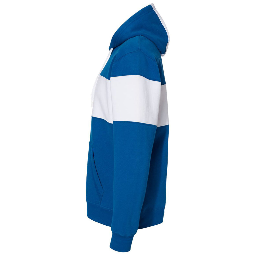 J. America Men's Royal Varsity Fleece Colorblocked Hooded Sweatshirt