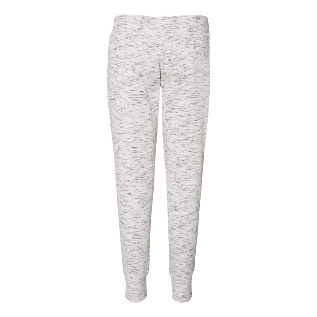 J. America Women's White Melange Fleece Jogger Pants