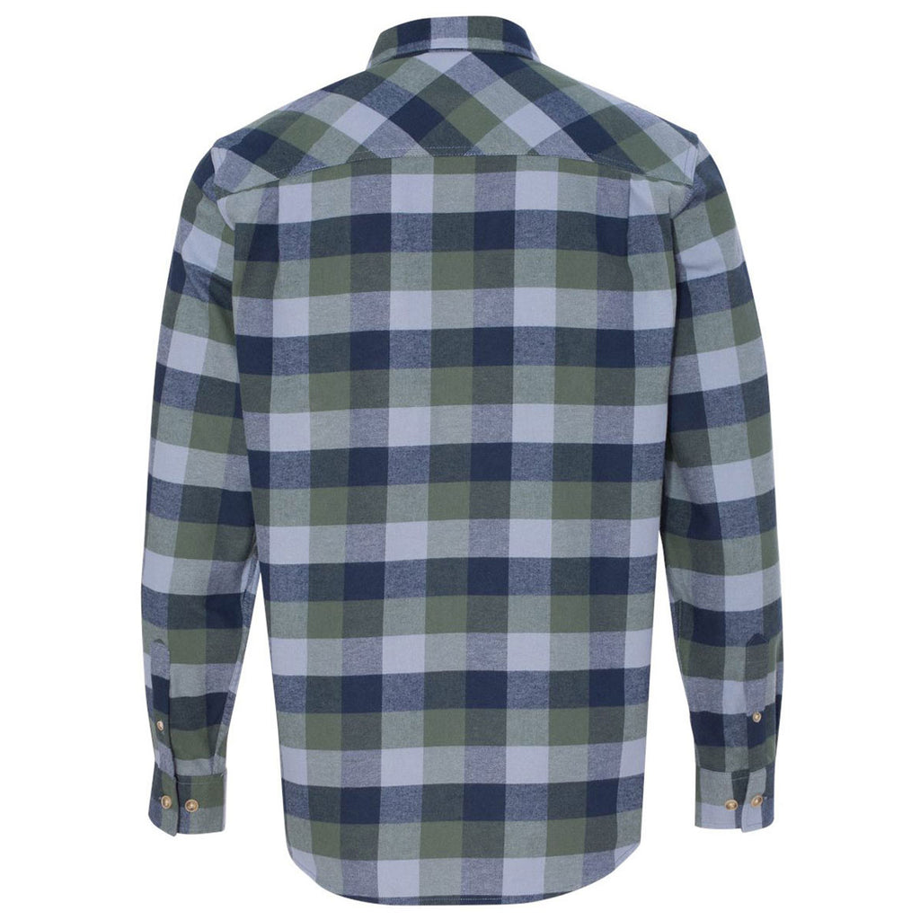 Weatherproof Men's Navy/Green Vintage Brushed Flannel Long Sleeve Shirt