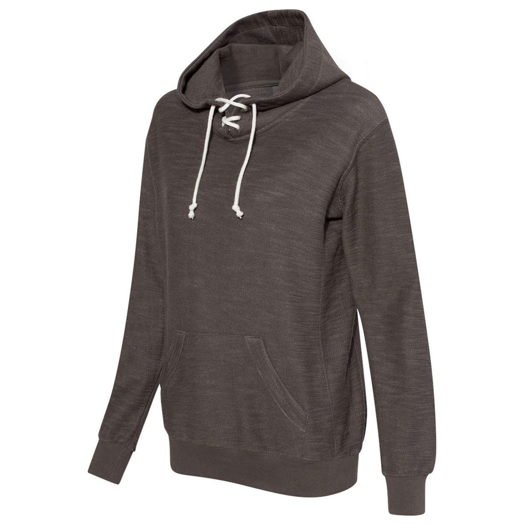 J. America Women's Charcoal Shore French Terry Lace Scuba Hoodie