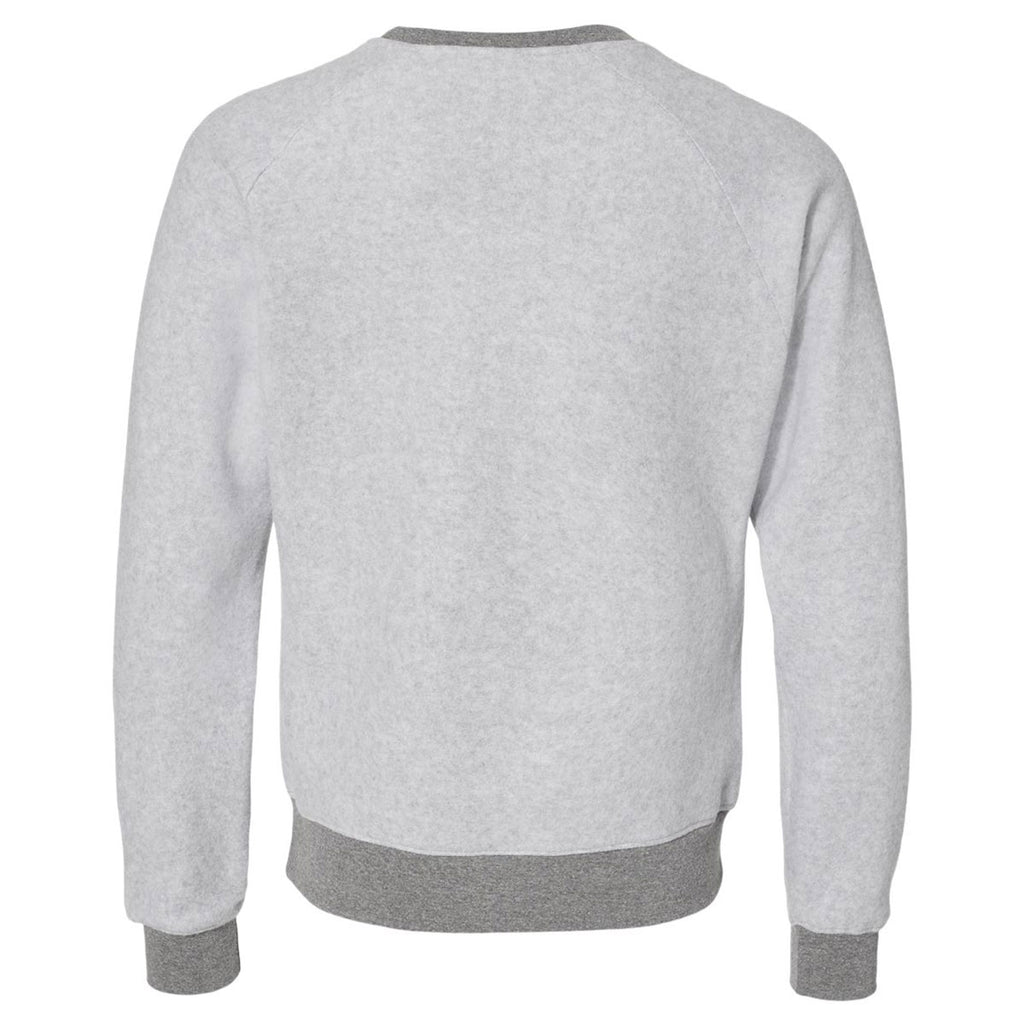 J. America Women's Grey Heather Flip Side Fleece Crewneck Pullover