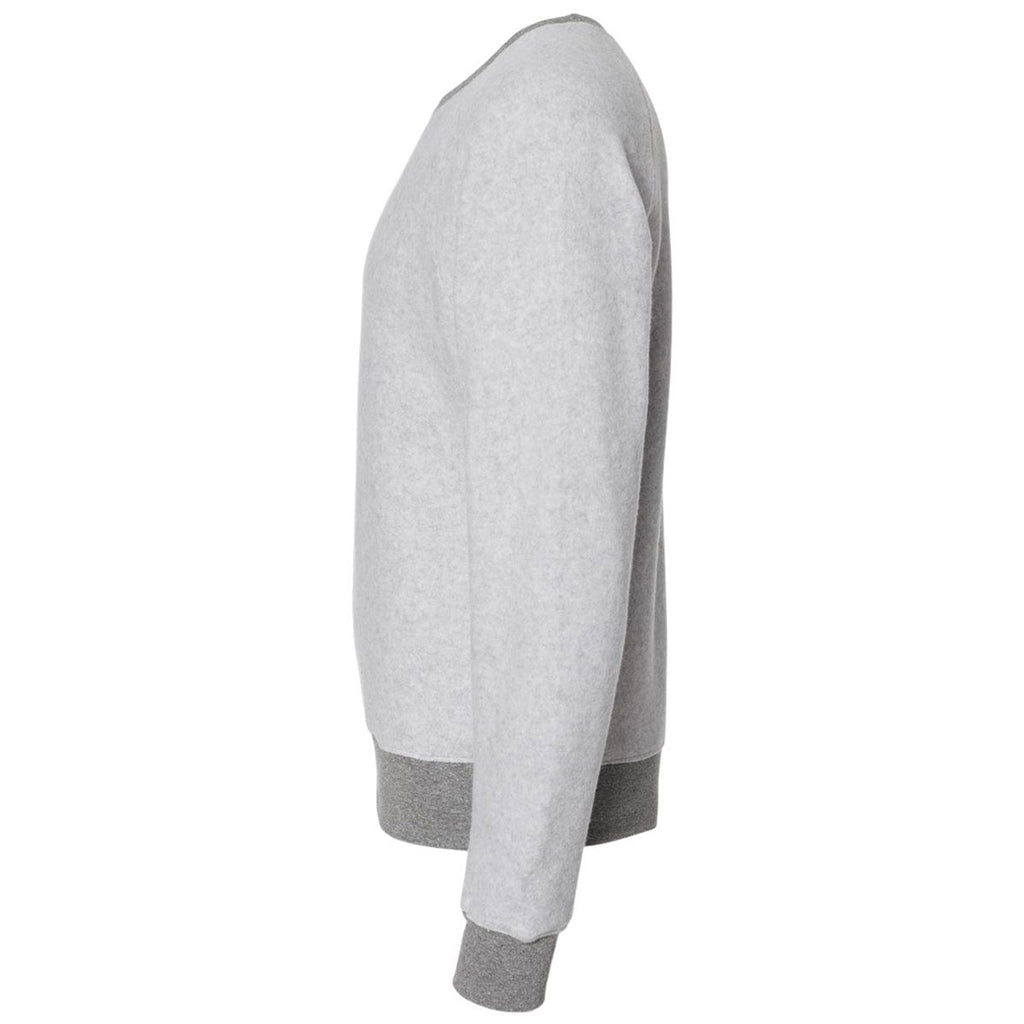 J. America Women's Grey Heather Flip Side Fleece Crewneck Pullover