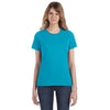 Gildan Women's Caribbean Blue Lightweight T-Shirt