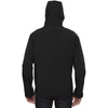 North End Men's Black Prospect Two-Layer Fleece Bonded Soft Shell Hooded Jacket