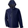 North End Men's Classic Navy Prospect Two-Layer Fleece Bonded Soft Shell Hooded Jacket