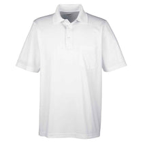 Core 365 Men's White Origin Performance Pique Polo with Pocket