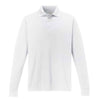 Core 365 Men's White Pinnacle Performance Long-Sleeve Pique Polo