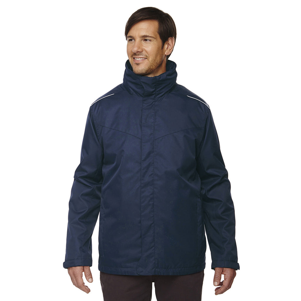 Core 365 Men's Classic Navy Region 3-in-1 Jacket with Fleece Liner