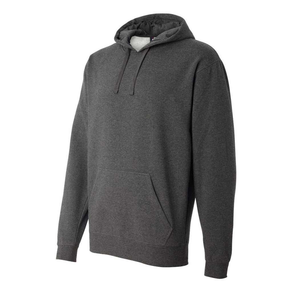 J. America Men's Charcoal Heather Premium Hooded Sweatshirt