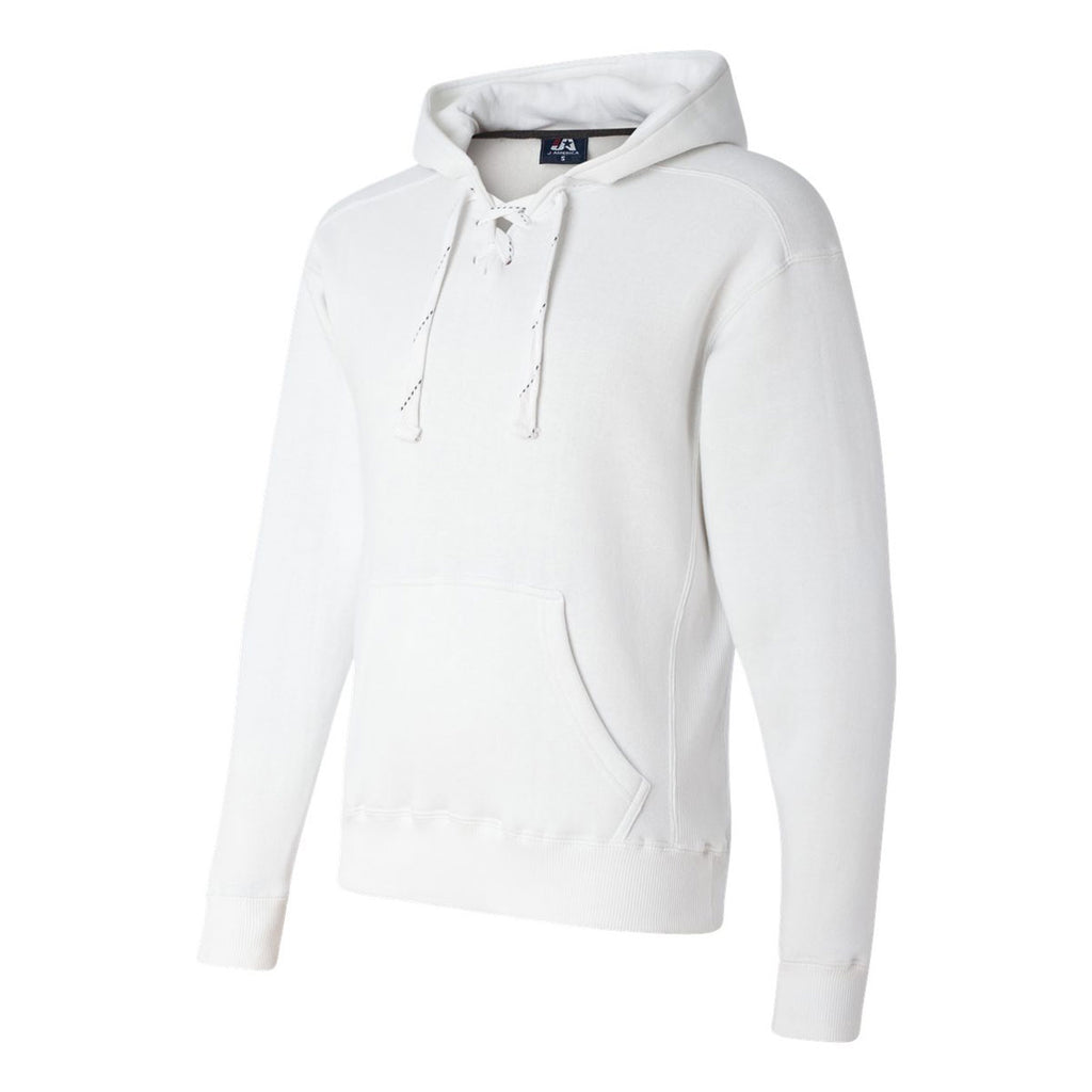 J. America Men's White Sport Lace Hooded Sweatshirt