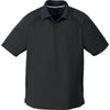 North End Men's Black Recycled Polyester Performance Pique Polo