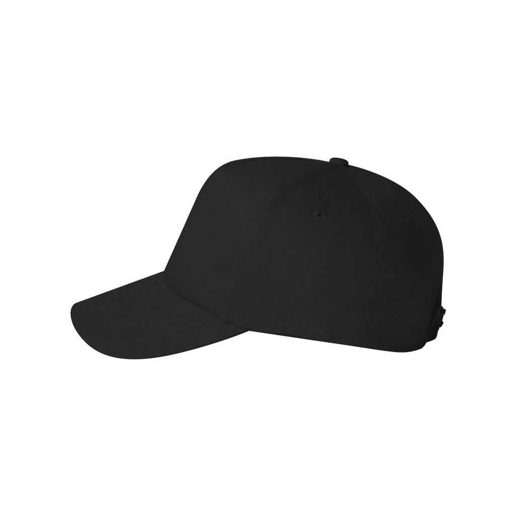 Valucap Black Five-Panel Twill Cap