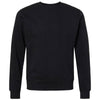 J. America Men's Black Solid Triblend Fleece Crewneck Sweatshirt