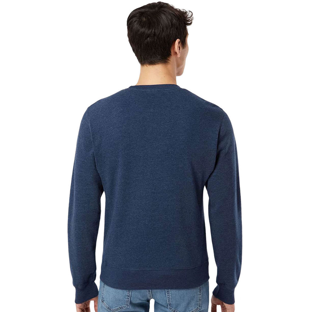 J. America Men's True Navy Triblend Triblend Fleece Crewneck Sweatshirt