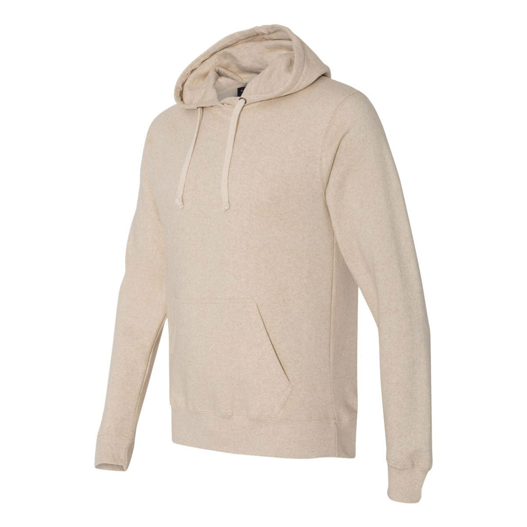 J. America Men's Oatmeal Triblend Triblend Hooded Pullover Sweatshirt