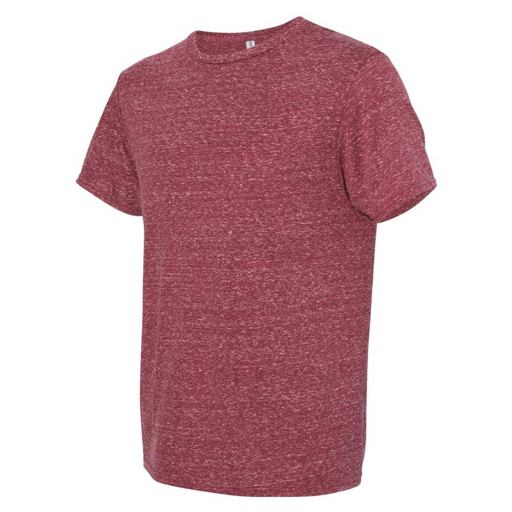 Jerzees Men's Maroon Snow Heather Jersey Crew T-Shirt