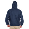 UltraClub Men's Navy Fleece-Lined Hooded Jacket